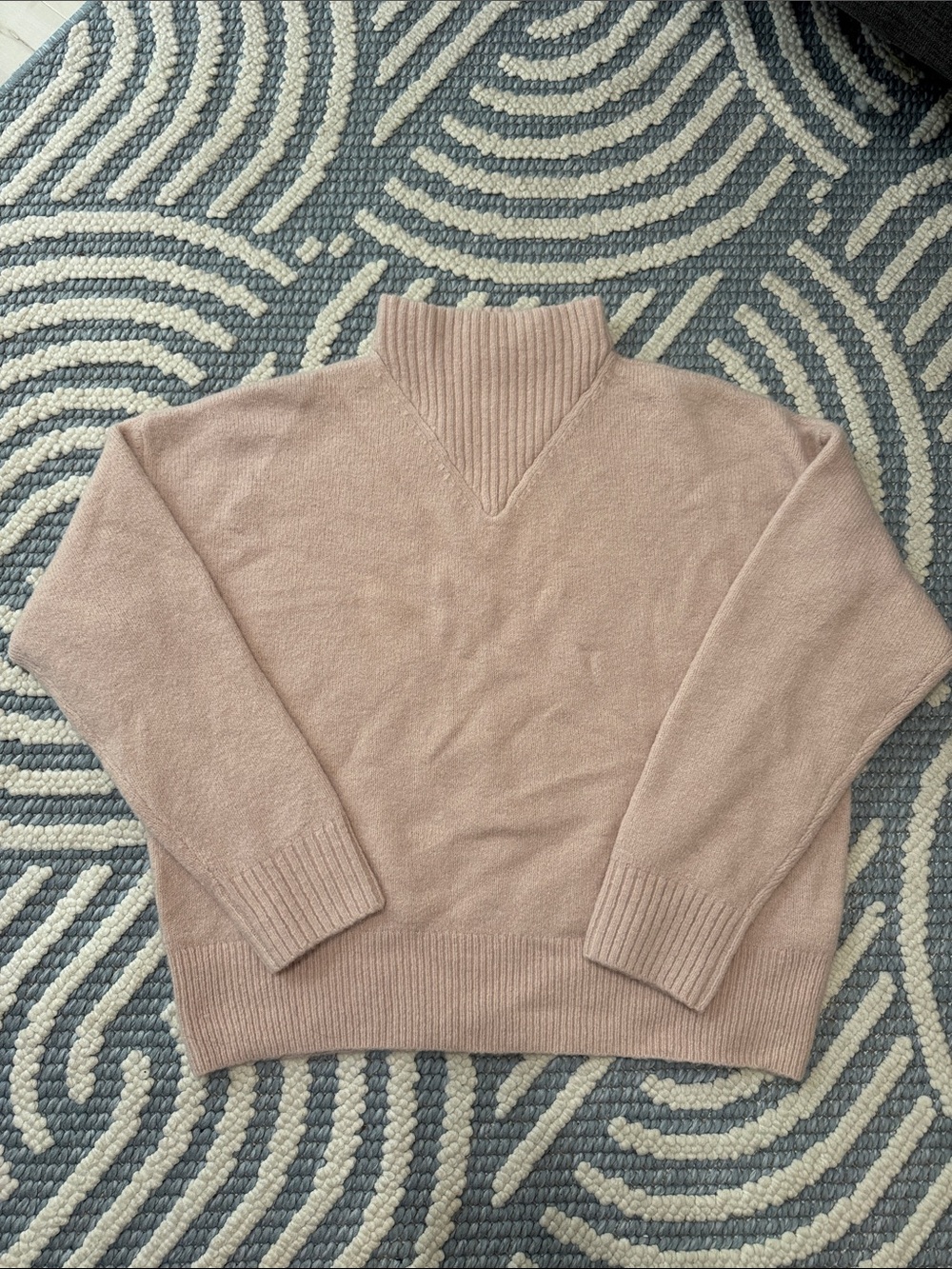 Madewell Dillon Mock Neck Pullover Sweater Pink Wool Alpaca Large